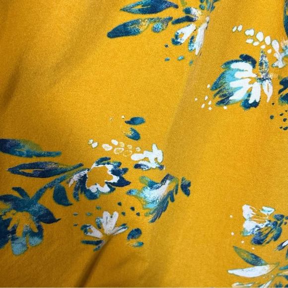 Sonoma Yellow Floral Pleated Bodice Sleeveless Summer Dress Size Small - Picture 5 of 8